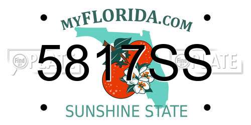 5817SS Florida License Plate