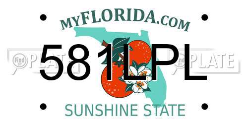581LPL Florida License Plate