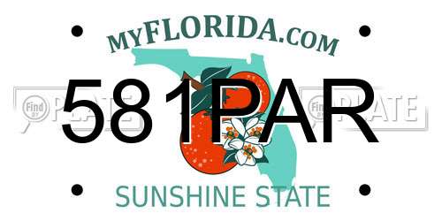 581PAR Florida License Plate