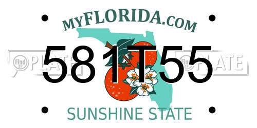 581T55 Florida License Plate