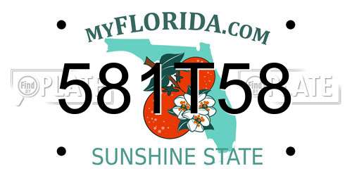 581T58 Florida License Plate