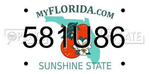 581U86 Florida License Plate