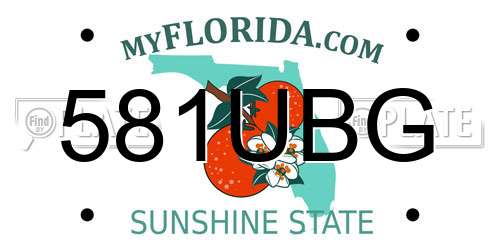 581UBG Florida License Plate
