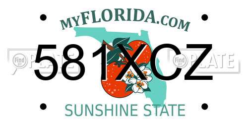 581XCZ Florida License Plate