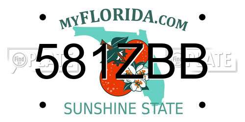 581ZBB Florida License Plate