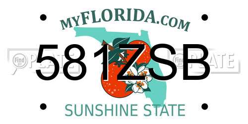 581ZSB Florida License Plate