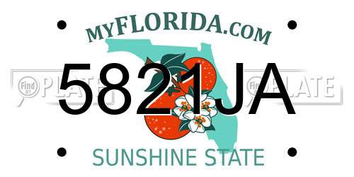 5821JA Florida License Plate