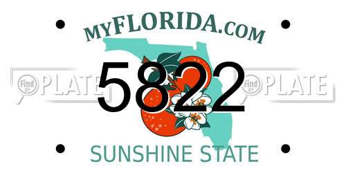 5822 Florida License Plate