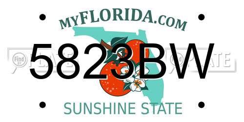 5823BW Florida License Plate