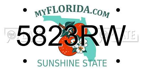 5823RW Florida License Plate