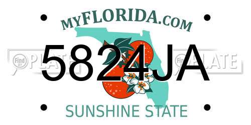 5824JA Florida License Plate