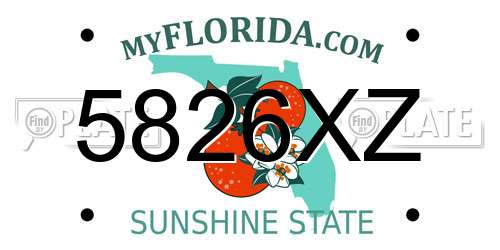5826XZ Florida License Plate