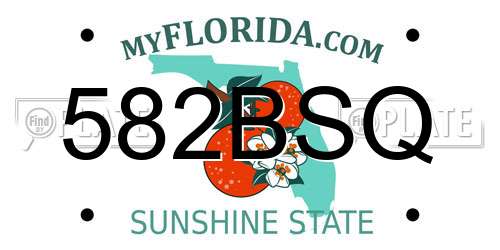 582BSQ Florida License Plate