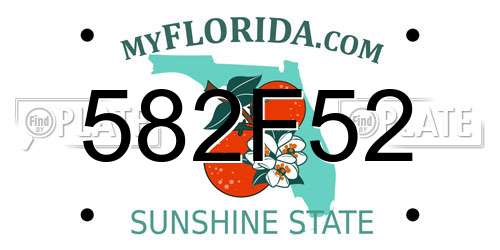 582F52 Florida License Plate