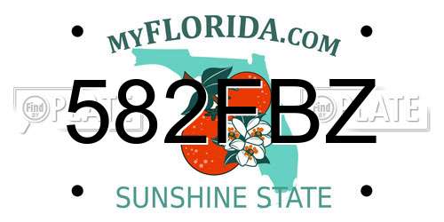582FBZ Florida License Plate
