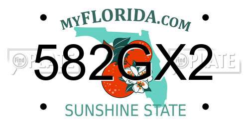 582GX2 Florida License Plate