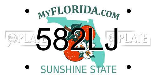 582LJ Florida License Plate