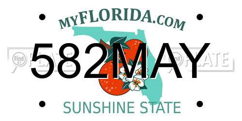 582MAY Florida License Plate