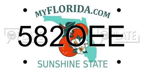 582OEE Florida License Plate