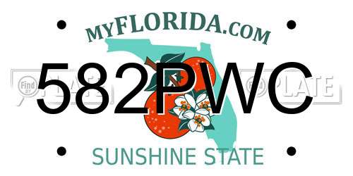 582PWC Florida License Plate