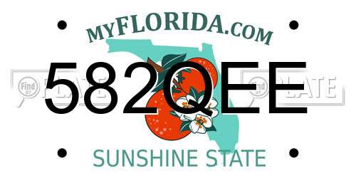 582QEE Florida License Plate