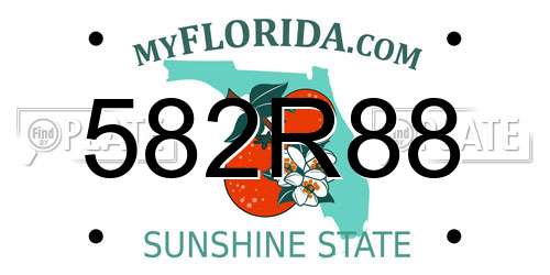 582R88 Florida License Plate
