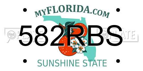 582RBS Florida License Plate