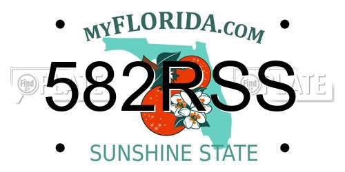 582RSS Florida License Plate