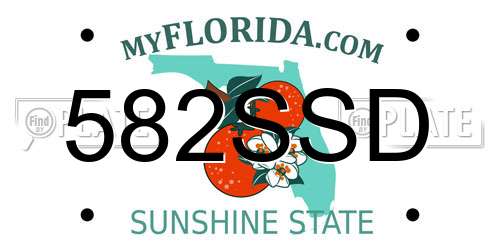 582SSD Florida License Plate