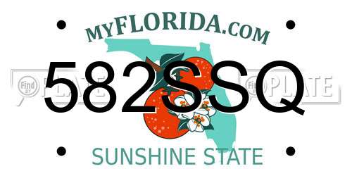 582SSQ Florida License Plate