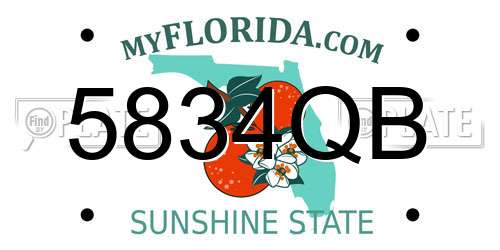 5834QB Florida License Plate