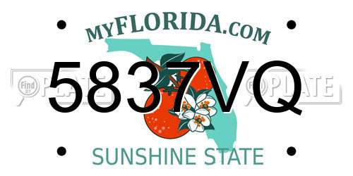 5837VQ Florida License Plate