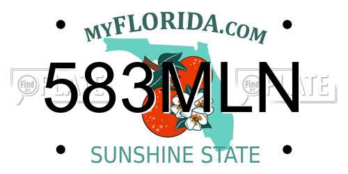 583MLN Florida License Plate