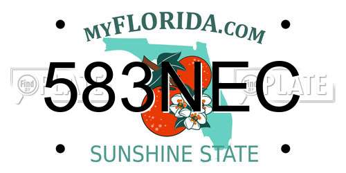 583NEC Florida License Plate