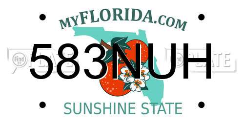 583NUH Florida License Plate