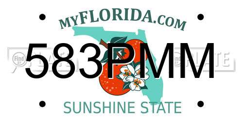 583PMM Florida License Plate