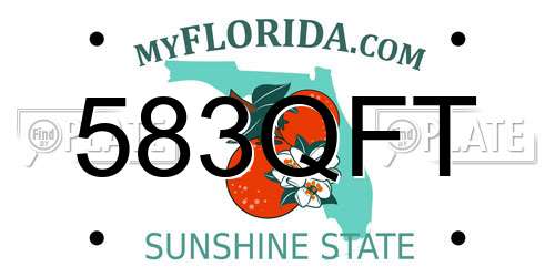 583QFT Florida License Plate
