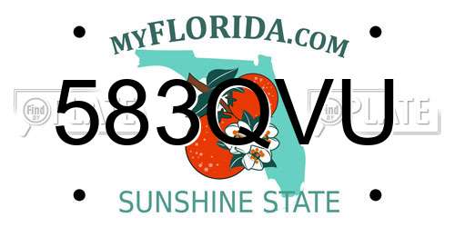 583QVU Florida License Plate