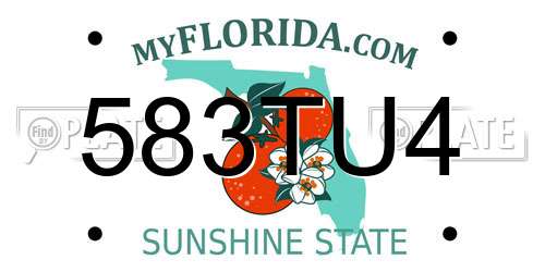 583TU4 Florida License Plate