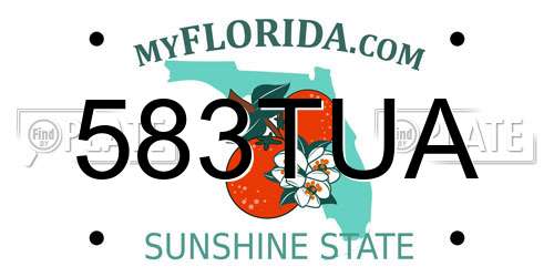 583TUA Florida License Plate