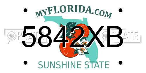 5842XB Florida License Plate