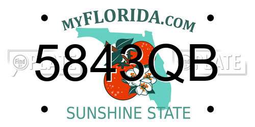 5843QB Florida License Plate