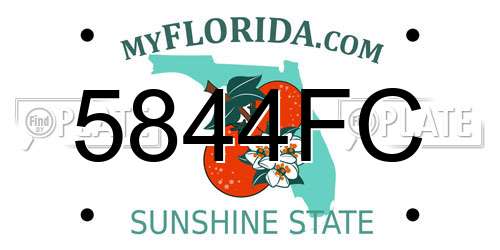 5844FC Florida License Plate