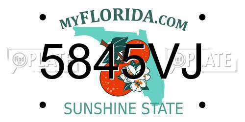 5845VJ Florida License Plate