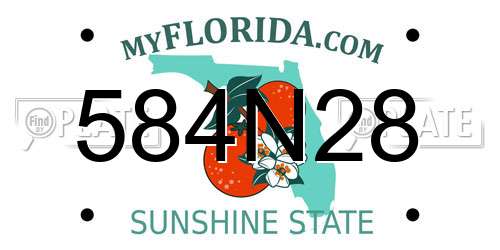 584N28 Florida License Plate