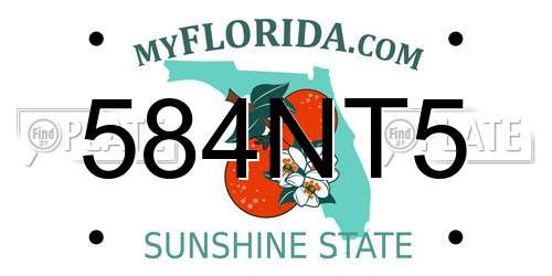 584NT5 Florida License Plate
