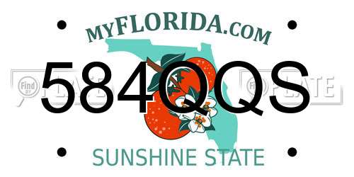 584QQS Florida License Plate