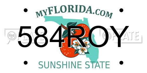 584ROY Florida License Plate