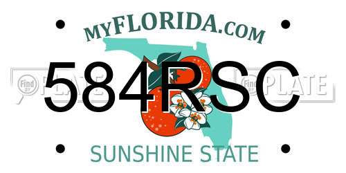584RSC Florida License Plate