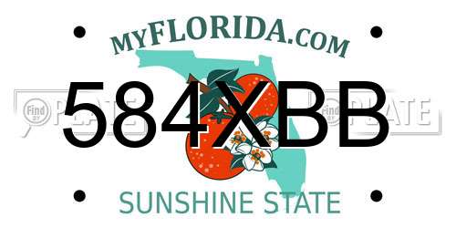 584XBB Florida License Plate